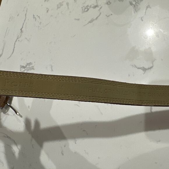 Rolf's Classic Tan Leather and Silver Basic Dres Belt, Size M, Like New - Picture 2 of 3